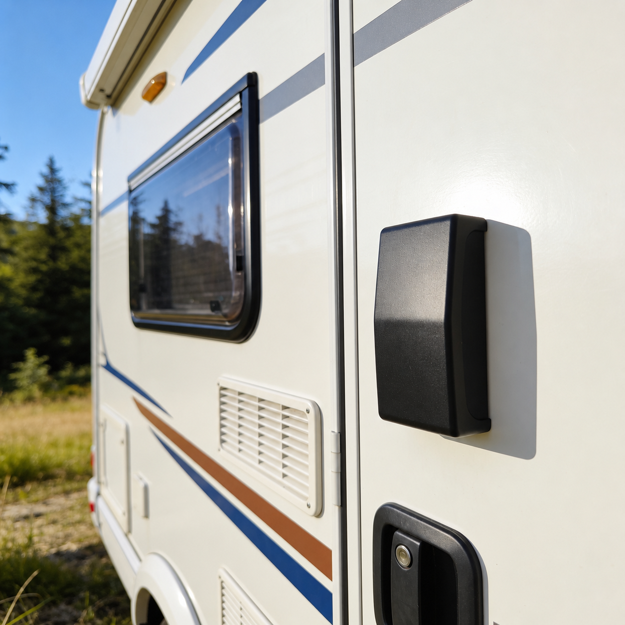 Ante Vibrationsalarm monteret på en autocamper